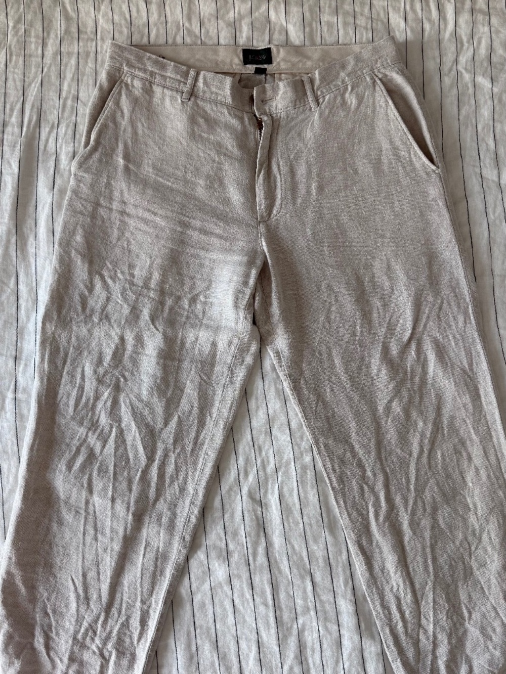 Men’s Tan Classic Fit J Crew 100% Linen Pants 33x30